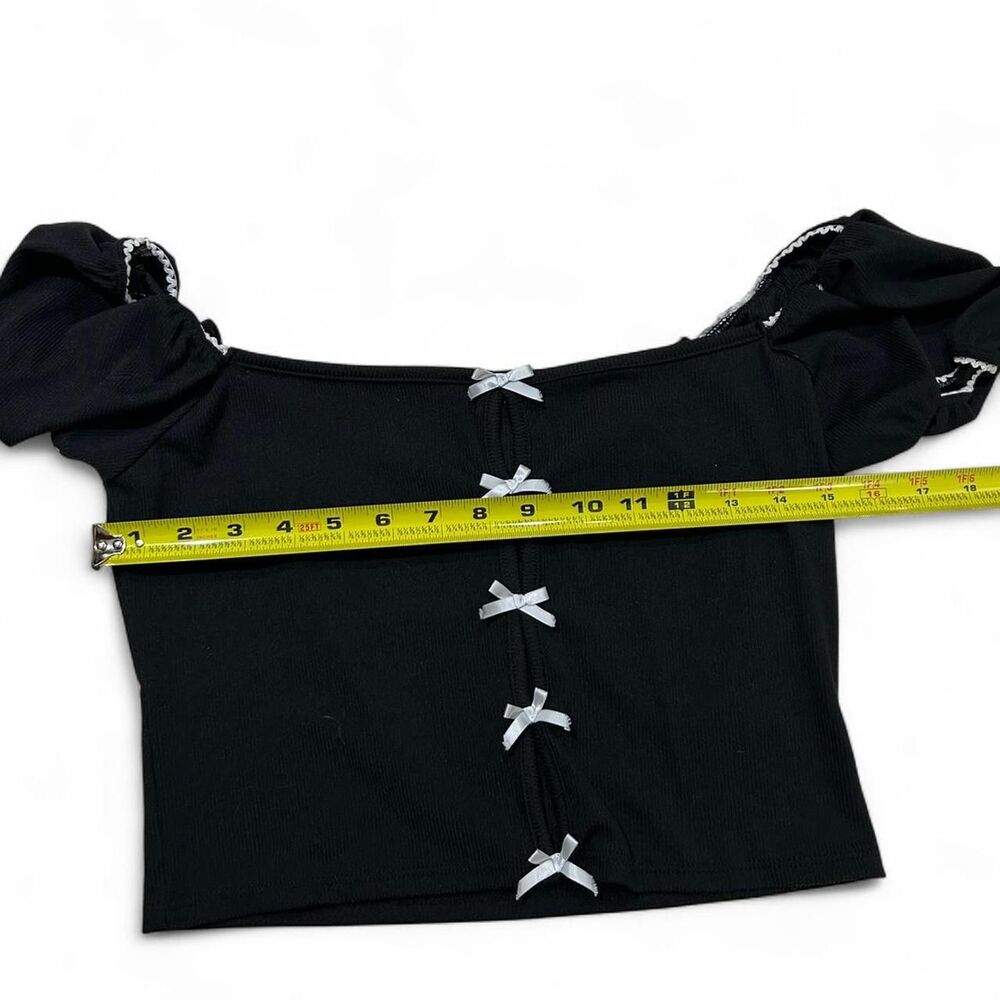 Black Milkmaid Top - Picture 2 of 5